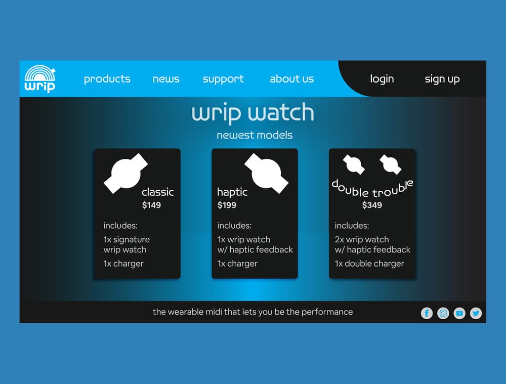 Website product sales page.